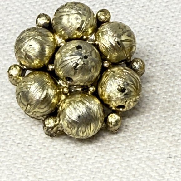 Vintage Cluster‎ Bead Earrings Gold-Tone Clip On Retro Classic - Picture 2 of 10